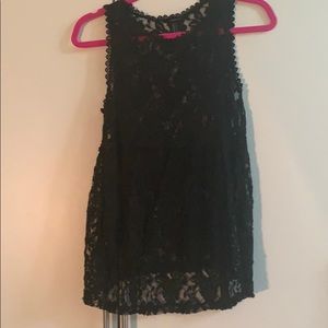 Black tank lace blouse (needs underlay)